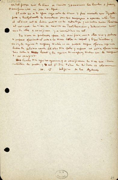 Classeur de notes préparatoires de l’Anthologie des mythes, légendes et contes populaires d’Amérique de Benjamin Péret, Collections Benjamin Péret, Ville de Nantes, Bibliothèque municipale