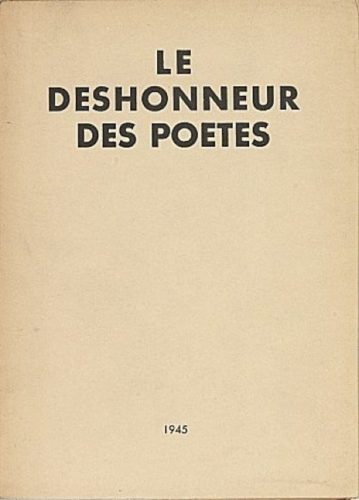 Benjamin Péret, Le Déshonneur des poètes, éditions Poésie-Révolution, Mexico, 1945 © courtesy Association Atelier André Breton